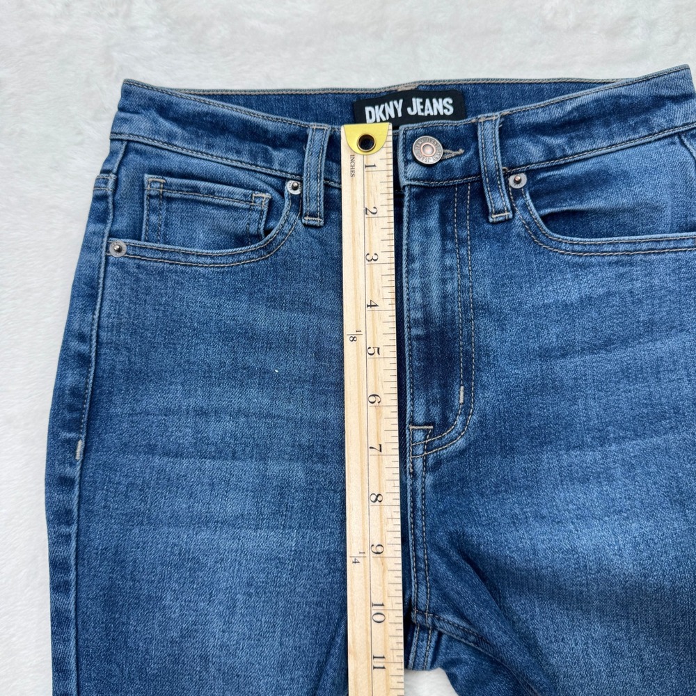 DKNY Jeans Womens 26 Blue High Rise Skinny Stretch Denim Dark Wash - Picture 5 of 12